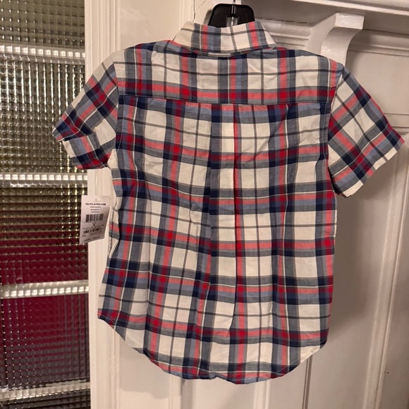 Ralph Lauren Boys Short Sleeve Plaid Shirt 100% Cotton Size 4 NWT - Picture 2 of 9